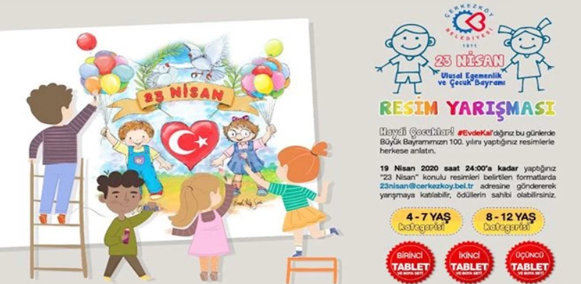 ÇOCUKLAR HAYALLERİNDEKİ 23 NİSAN'I RESMEDECEK